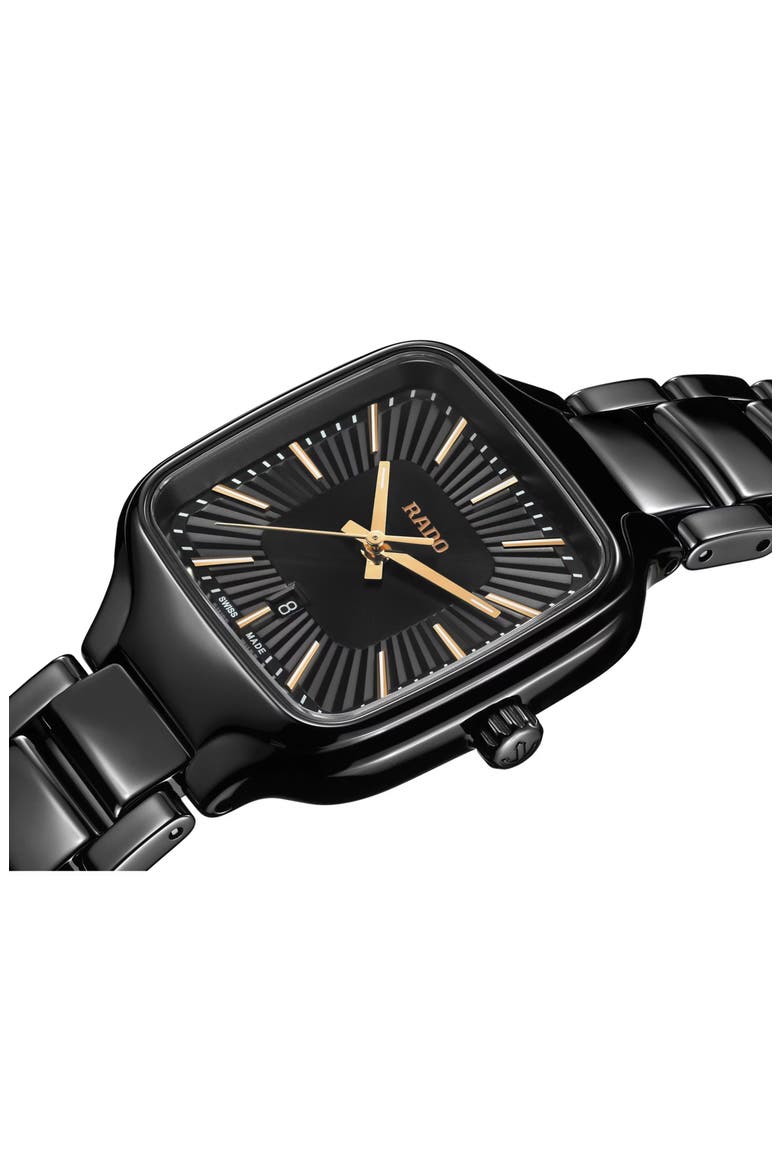 True Square Bracelet Watch, 29mm, Alternate, color, BLACK