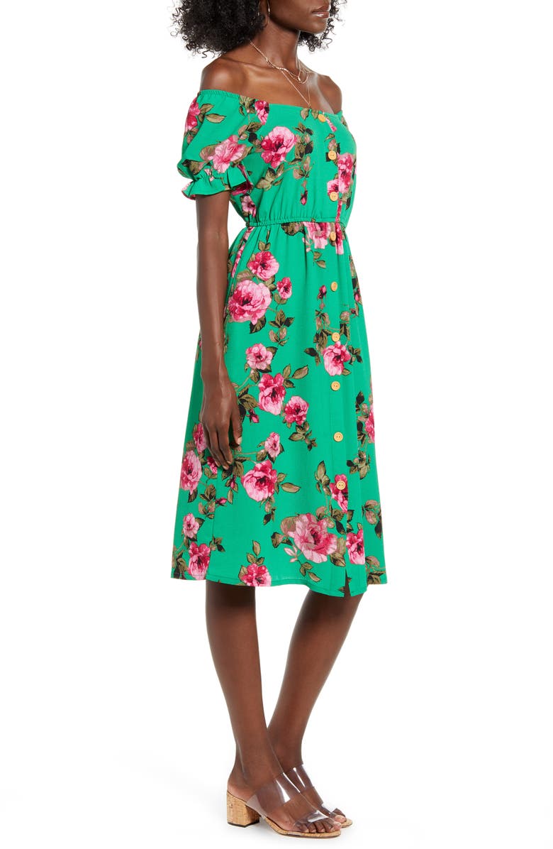 Ten Sixty Sherman Floral Off the Shoulder Dress, Alternate, color, 