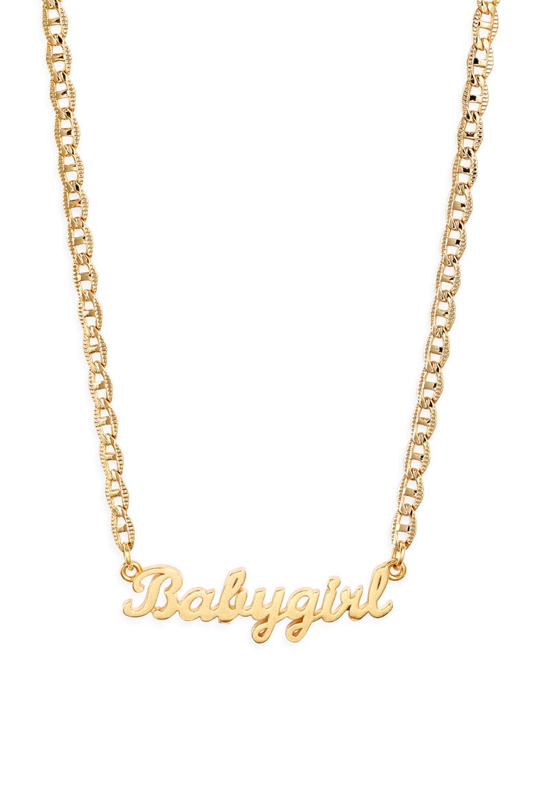 Babygirl Nameplate Necklace, Main, color, GOLD