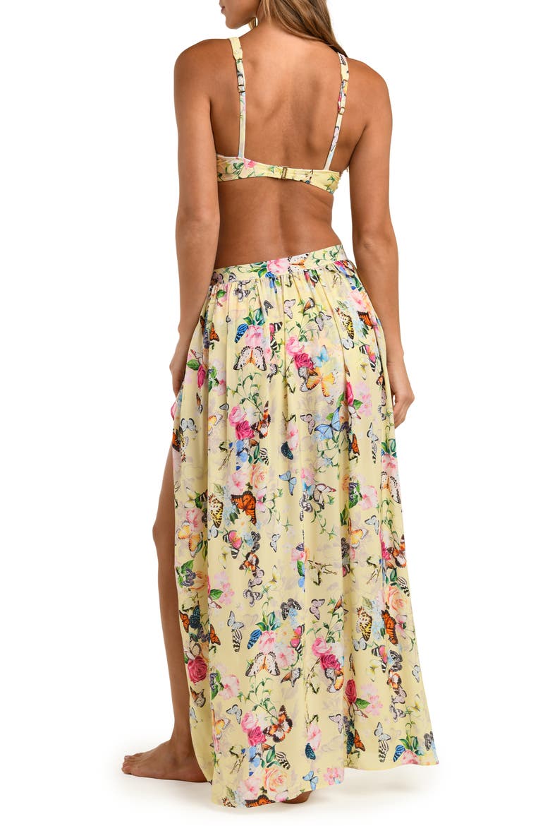 Garden Butterfly Cover-Up Maxi Skirt, Alternate, color, YELLOW MULTI