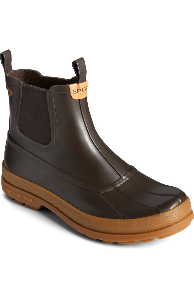 Sperry Cold Bay Waterproof Chelsea Rain Boot, Main, color, Brown