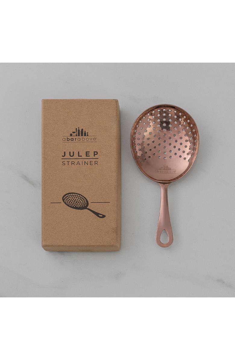A Bar Above Antique Copper Julep Cocktail Strainer, Alternate, color, Antique Copper