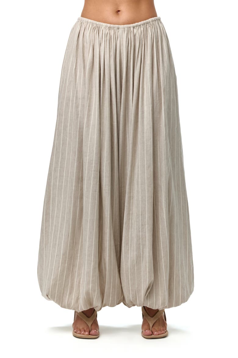 Stripe Balloon Pants, Main, color, TAUPE PINSTRIPE