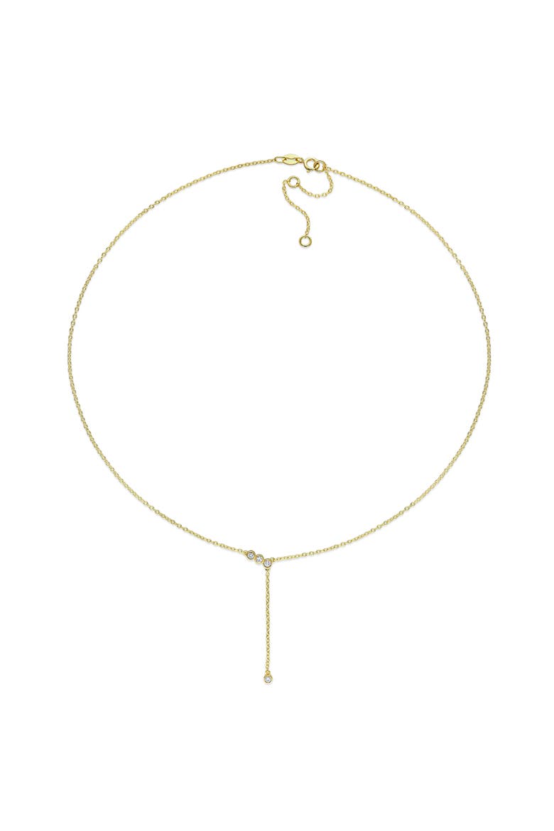Lab-Grown Diamond Lariat Necklace 18k Gold Plated, Alternate, color, Yellow-Plated