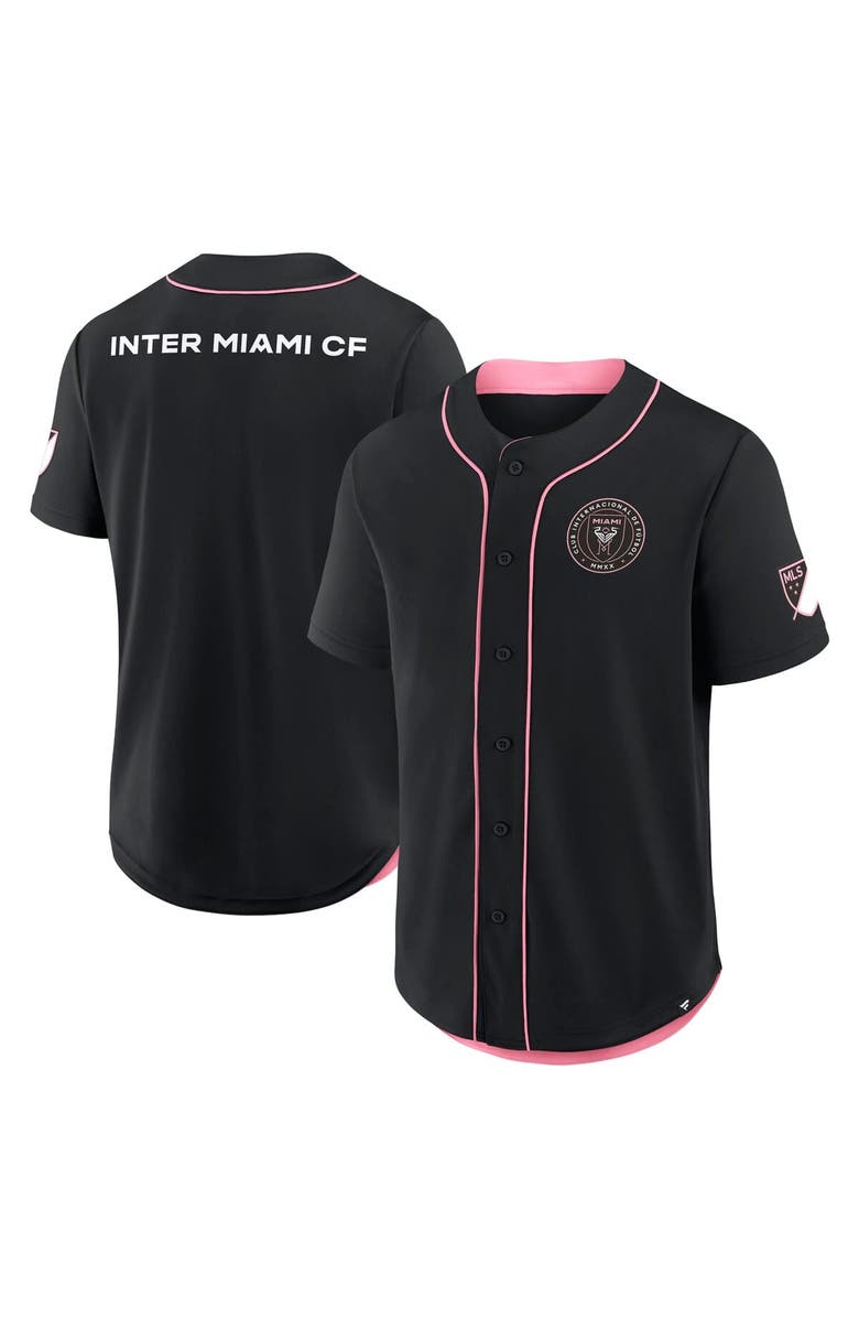 FANATICS Men's Fanatics Black Inter Miami CF Injury Time Baseball Jersey, Alternate, color, 