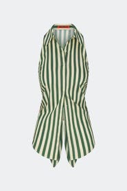 SIMONMILLER Loch Sleeveless Poplin Tie Back Button Up Shirt