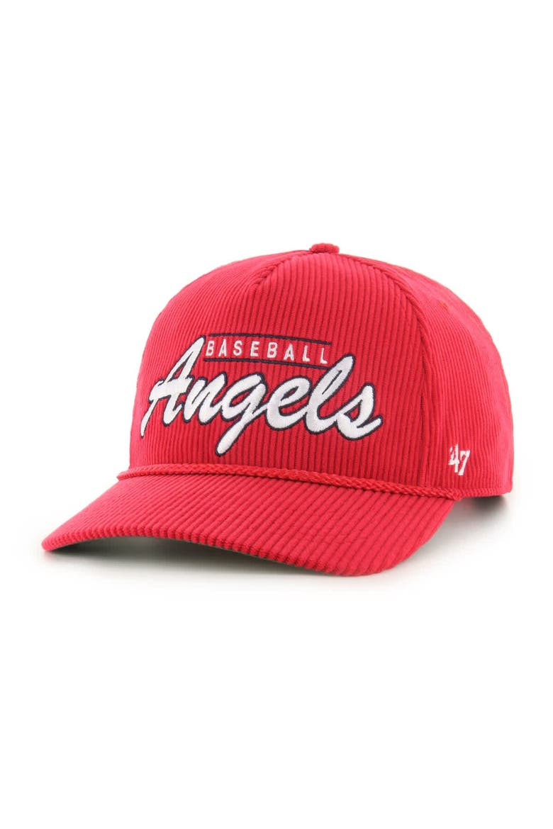 Men's '47 Red Los Angeles Angels Corduroy Hitch Adjustable Hat, Alternate, color, Red