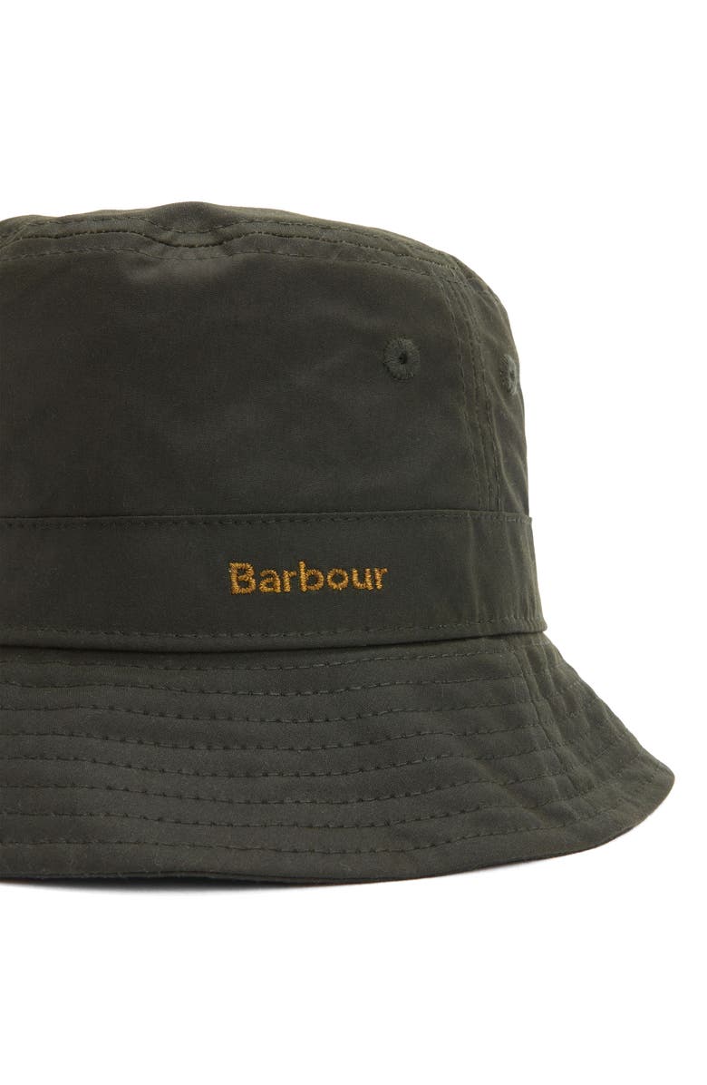 Barbour Belsay Waxed Cotton Bucket Hat, Alternate, color, Fern
