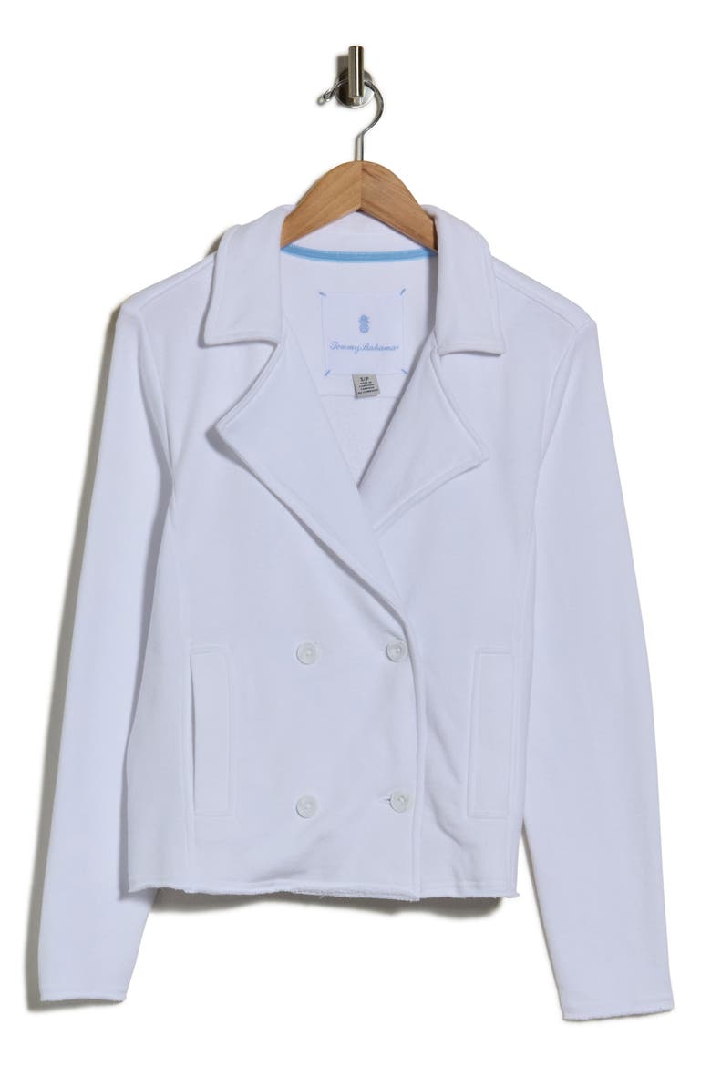 Marina Del Mar Double Breasted Crop Fleece Jacket, Alternate, color, WHITE