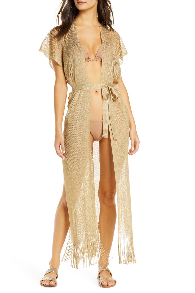 GOLDEN QUEEN FRINGE CAFTAN, Main, color, GOLD RUSH