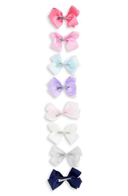 Capelli New York Kids' Assorted 8-pack Bow Hair Clips In Pink Combo