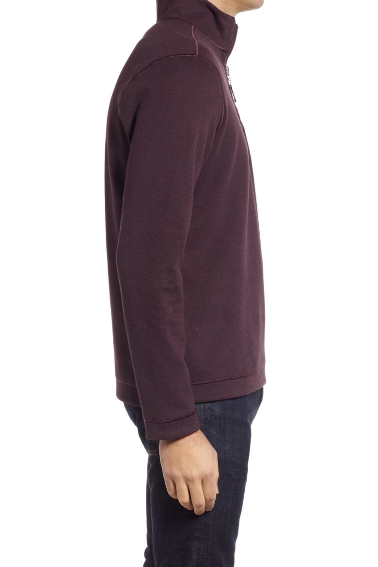 Reversible Quarter Zip Pullover, Alternate, color, BURGUNDY/ CHARCOAL