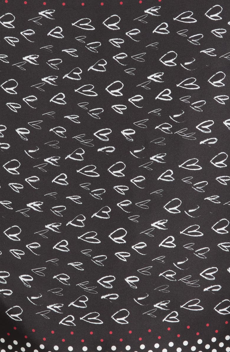 Kurt Geiger London Heart Print Silk Bandana, Alternate, color,
