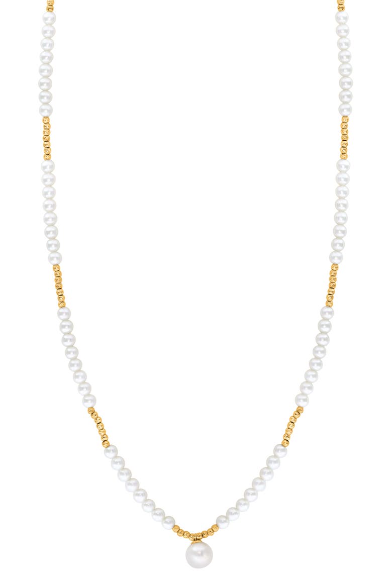 Freshwater Pearl Beaded Necklace, Main, color, WHITE