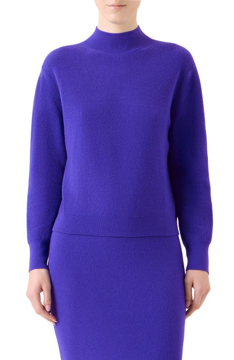 Signature Virgin Wool & Cashmere Mock Neck Sweater