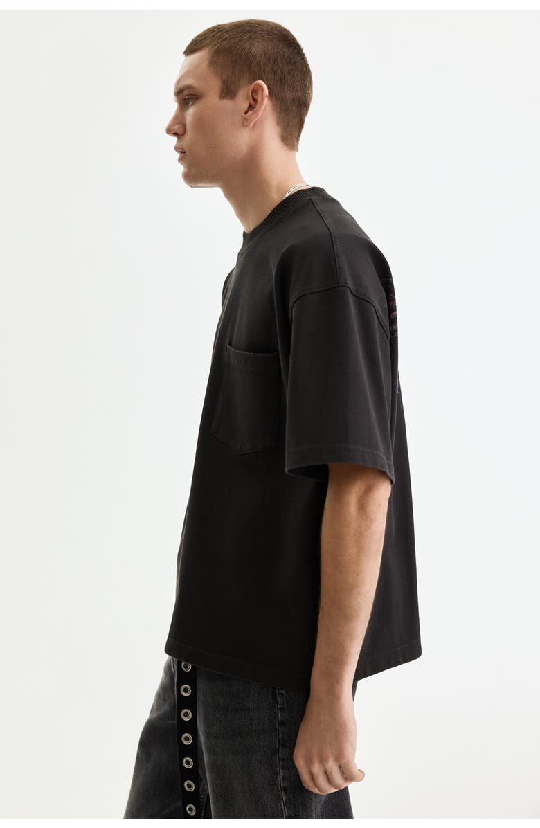 H&M Oversized Fit Printed T-shirt, Alternate, color, Black