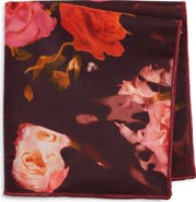 CLIFTON WILSON Floral Cotton Pocket Square