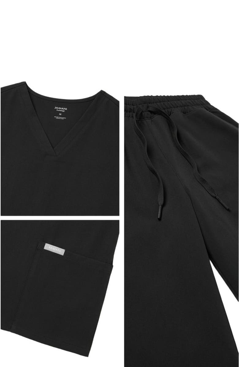 JAANUU UltraLAST Essential Performance Women's 6-Pocket Scrub Set, Alternate, color, Black