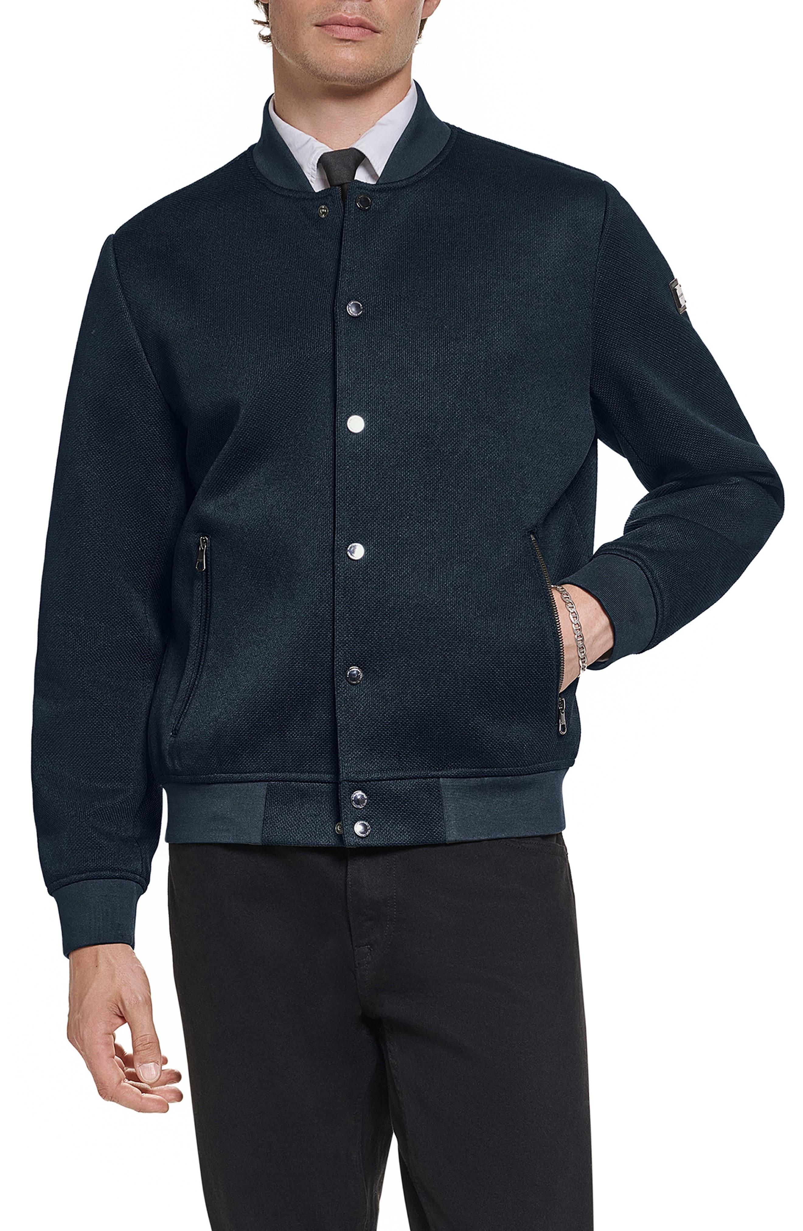 Textured Bomber Jacket