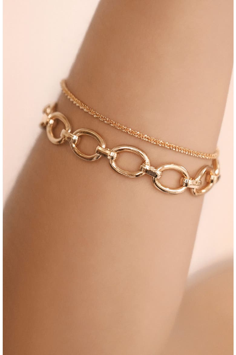 Layered Chain Bracelet, Alternate, color, GOLD