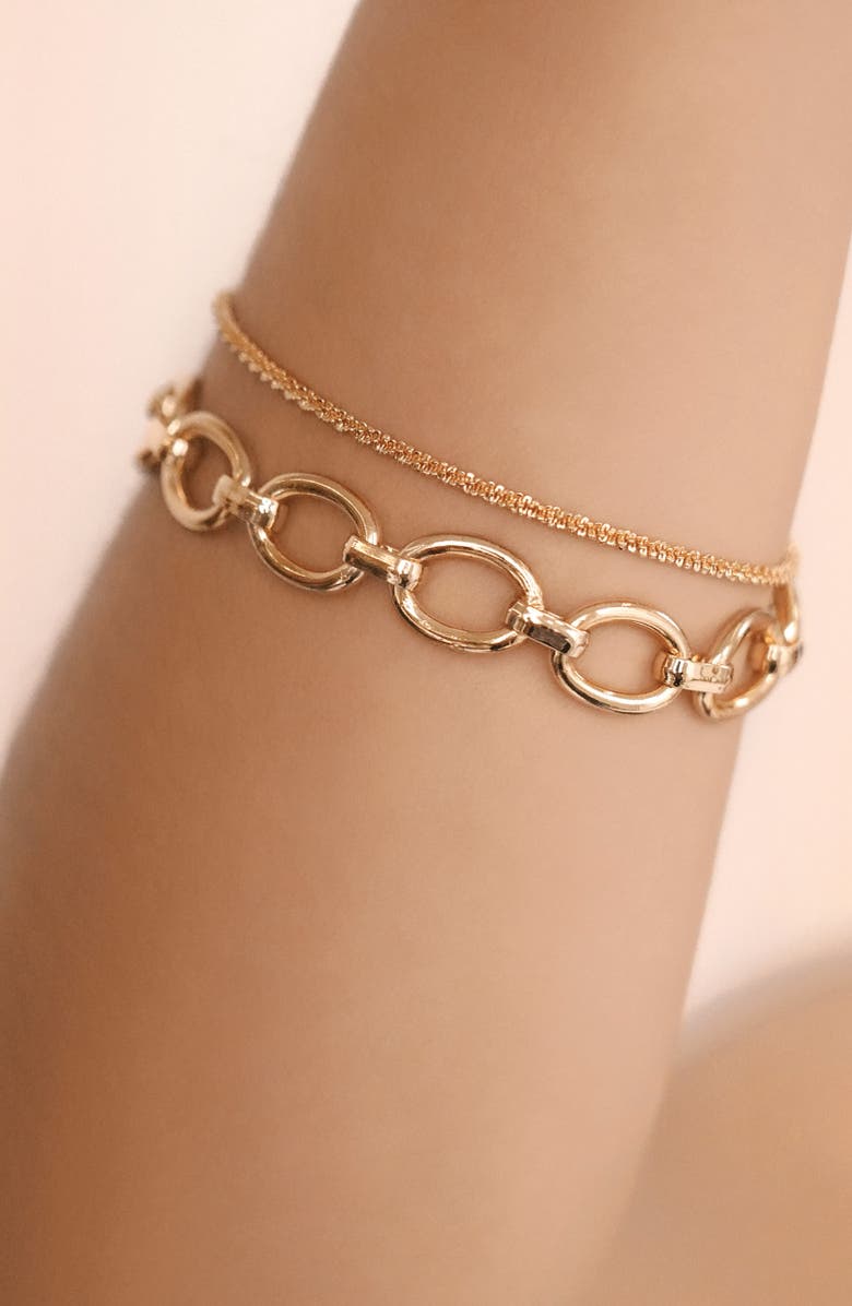 Ettika Layered Chain Bracelet, Alternate, color, Gold