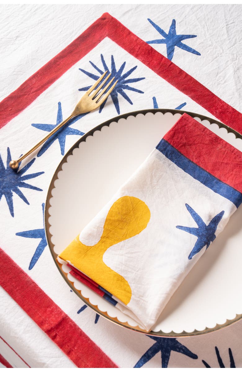 Inner Child Celestial Matisse Blockprint Napkins - Set of 4, Alternate, color, Natural