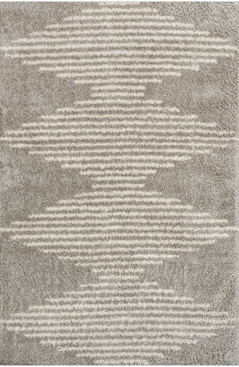 JONATHAN Y Elm Diamond Stripe Geometric Shag Area Rug, Main, color, Gray/Ivory
