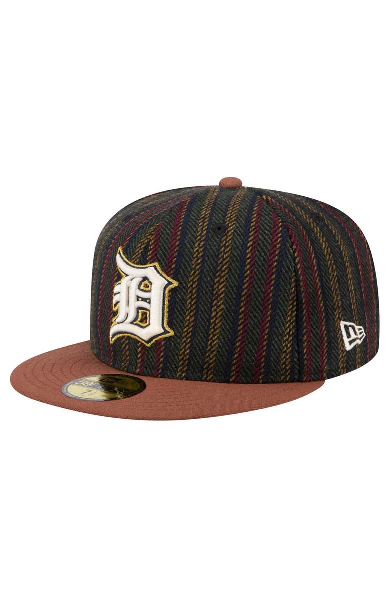New Era Men's New Era  Brown Detroit Tigers Vintage Herringbone 59FIFTY Fitted Hat, Alternate, color, 