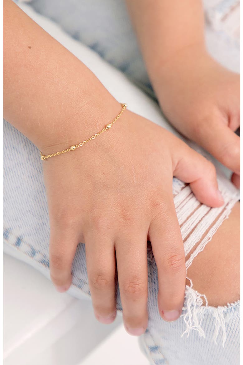 14k Tiny Polished Satellite Bracelet, Alternate, color, Gold