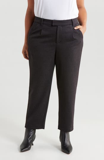 Wit & Wisdom 'ab'solution Skyrise Pleated Ankle Straight Leg Pants In Black