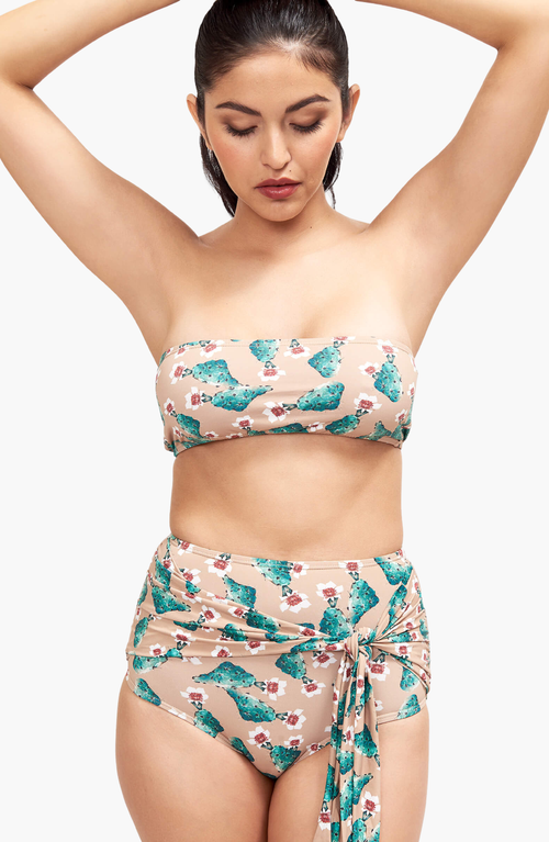 Sauipe Giovanna Strapless Bikini Top In Cactus Print