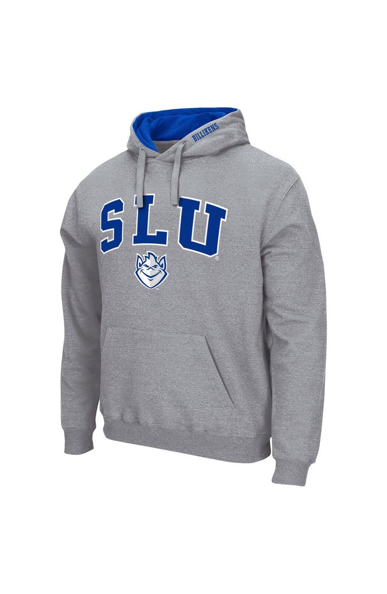 COLOSSEUM Men's Colosseum Heathered Gray Saint Louis Billikens Arch and Logo Pullover Hoodie, Alternate, color, Heather Gray