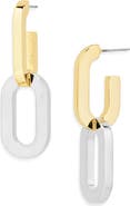 Kenneth Jay Lane Two-Tone Link Drop Earrings