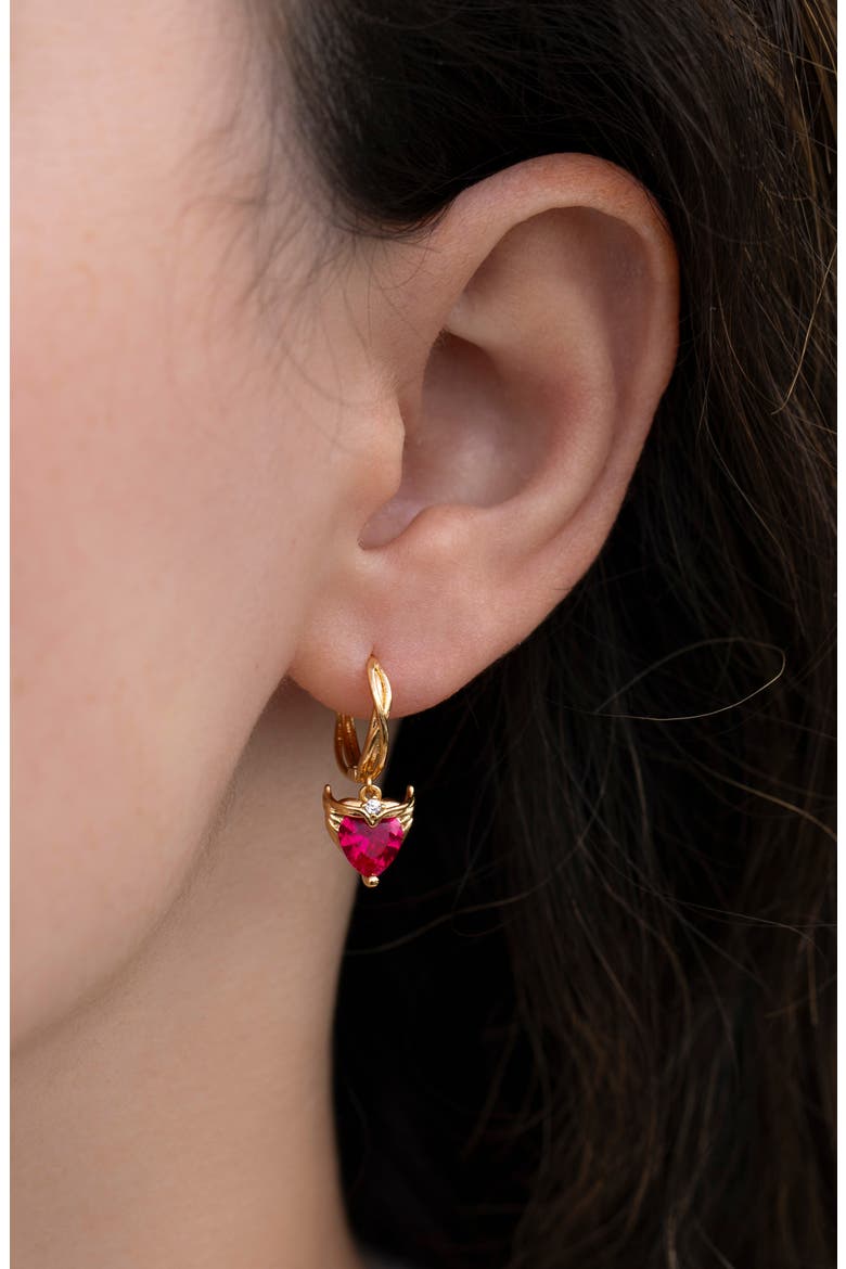 Marvel Scarlet Witch Heart Drop Earrings, Alternate, color, GOLD