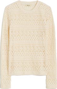 Madewell Jacquard Lace Long Sleeve Top