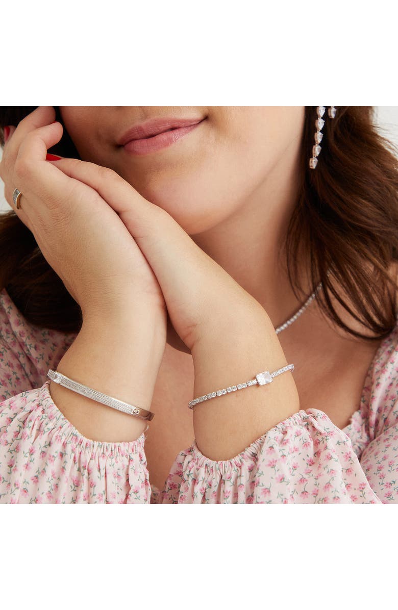 Nadri Emerald Cut Tennis Bracelet, Alternate, color, Rhodium