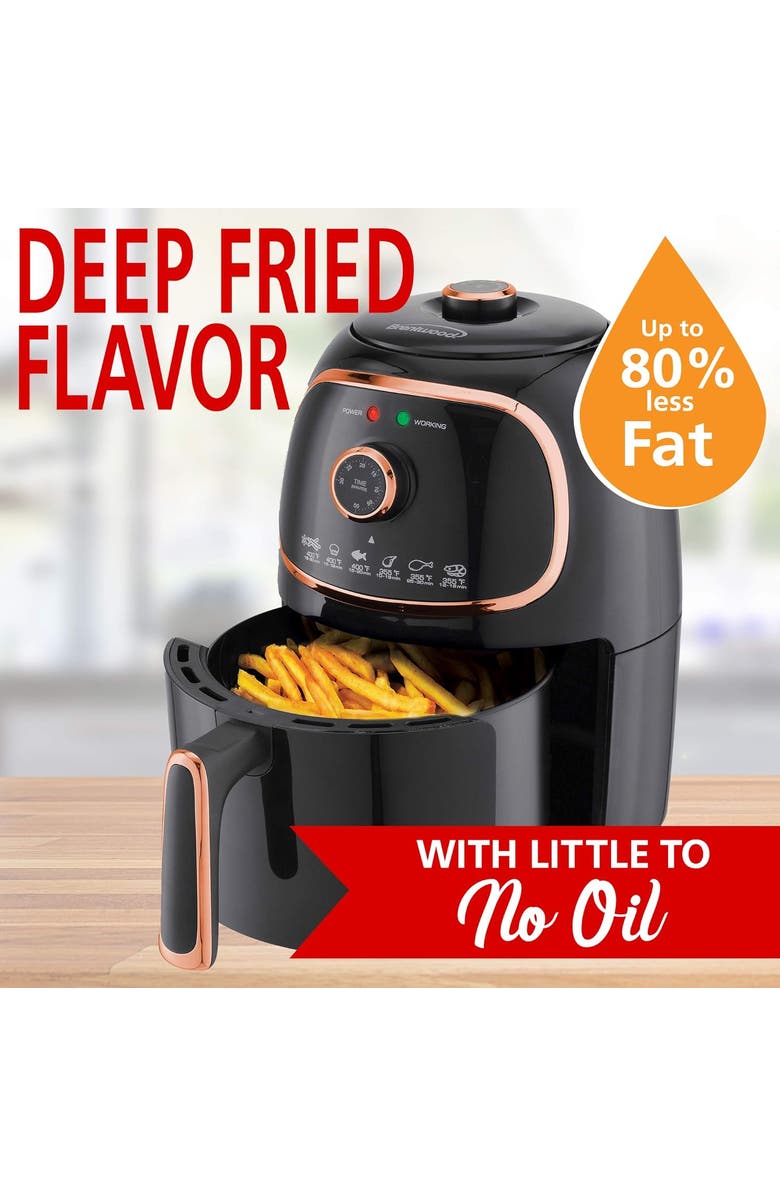 Brentwood 2qt Electric Air Fryer, Alternate, color, Black And Copper