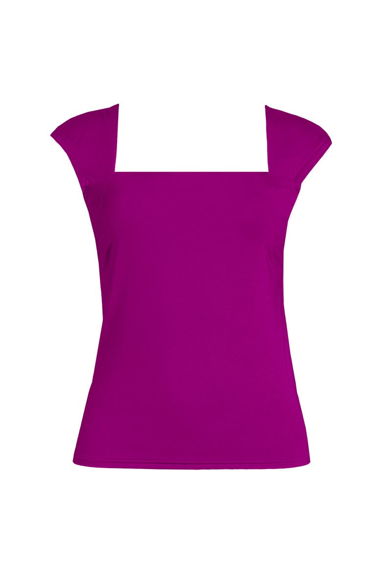 Womens Square Neck Underwire Square Back Tankini Swimsuit Top, Alternate, color, Crimson Rose