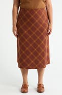 Renee C Plaid Knit A-Line Skirt