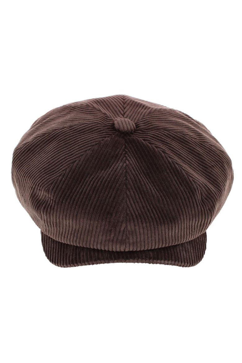 Men's Brisbane Moss Corduroy Retro Newsboy Cap, Alternate, color, Dark Brown