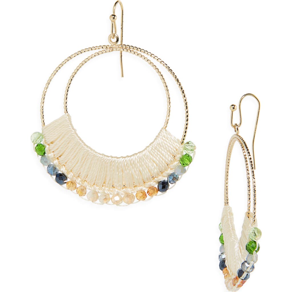 Cara Bow Fringe Crystal Statement Stud Earrings In White