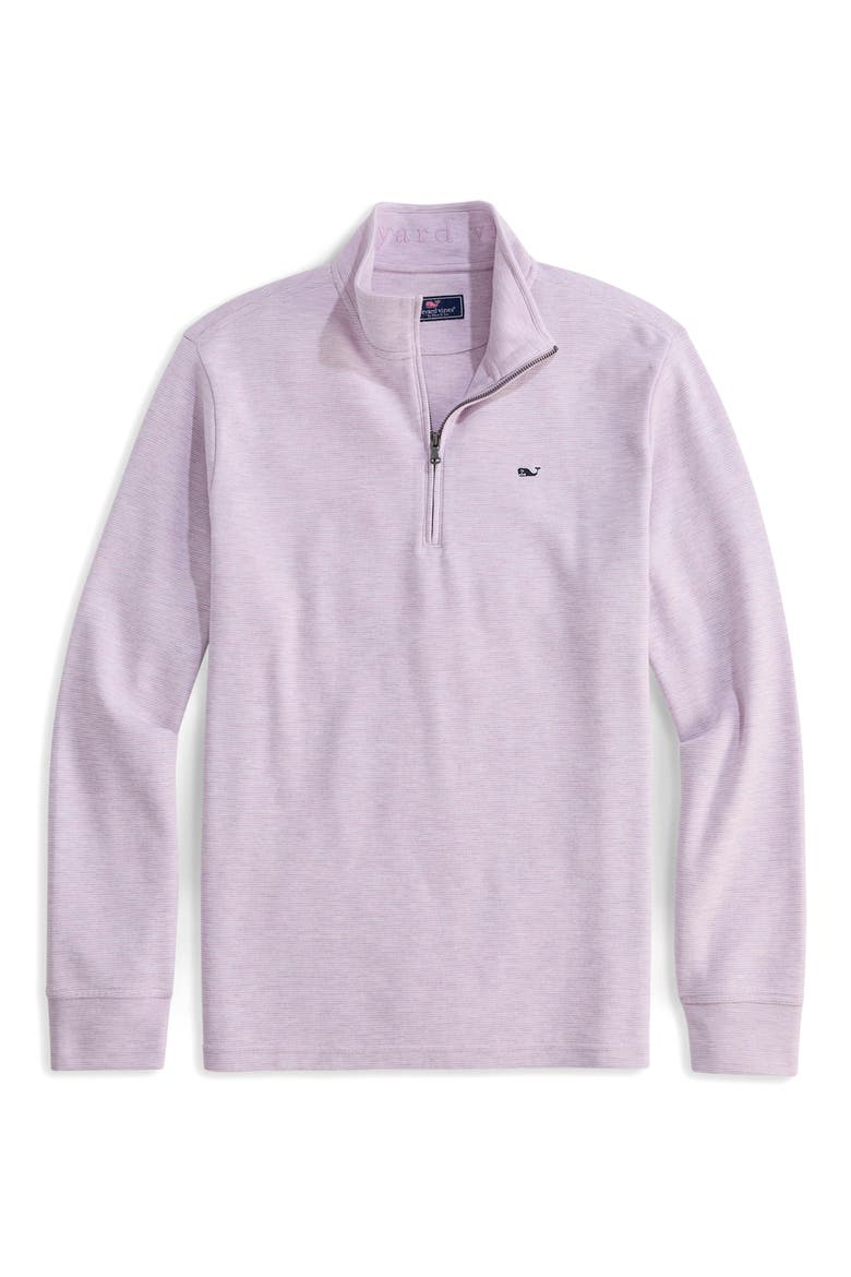 Saltwater Stripe Quarter Zip Pullover, Main, color, LAVENDER SKY