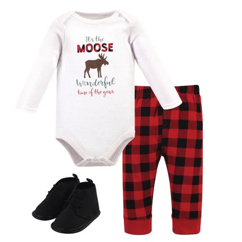 Cotton Bodysuit, Pant and Shoe Set (Baby)