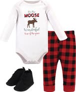 Hudson Baby Cotton Bodysuit, Pant and Shoe Set