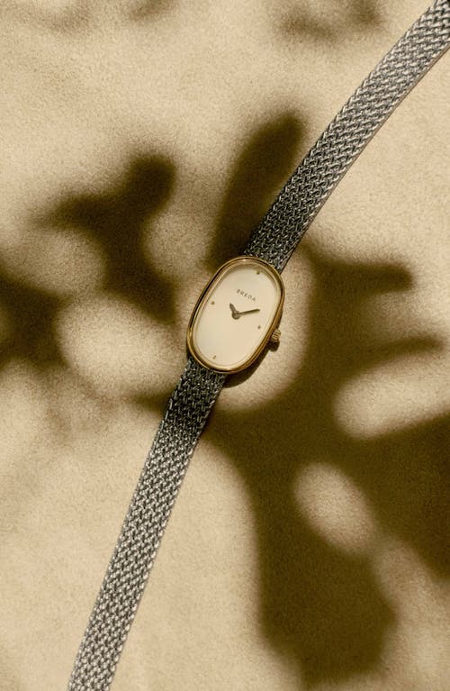 Breda Jane Tethered Mesh Strap Watch, 18mm In Metallic
