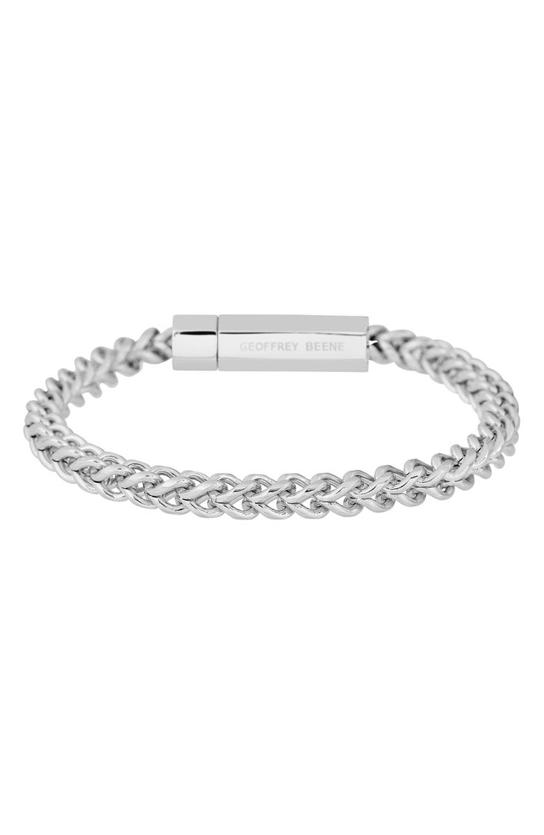 GEOFFREY BEENE Franco Chain Bracelet, Alternate, color, Silver