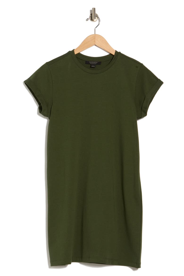 Anna Cotton T-Shirt Dress, Alternate, color, RIFLE GREEN