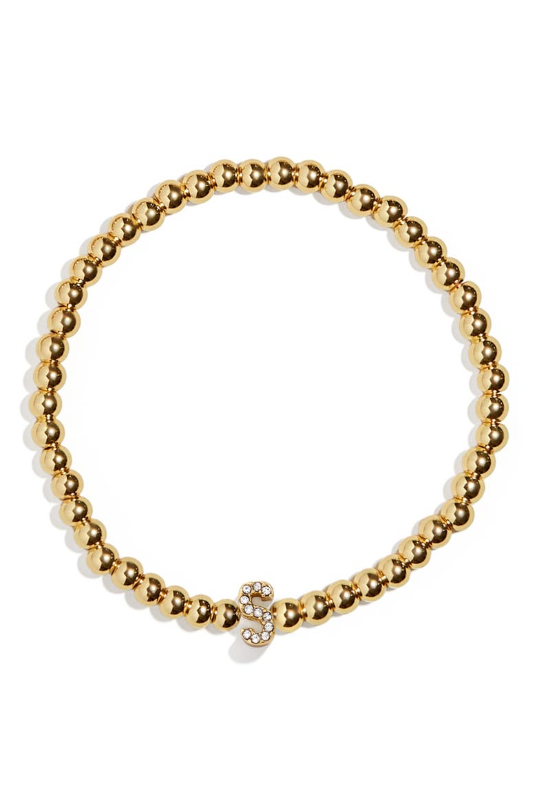 Pisa Pavé Initial Bracelet, Main, color, GOLD S