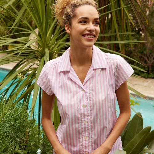 The Cat's Pajamas Luxe Pima Short Set In Pink