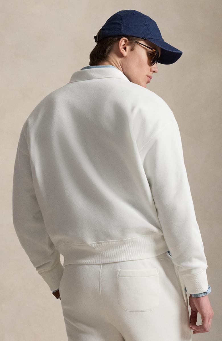 Polo Ralph Lauren Relaxed Fit Fleece Polo Sweatshirt, Alternate, color, White